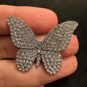 Elegant Silver Butterfly Brooch
